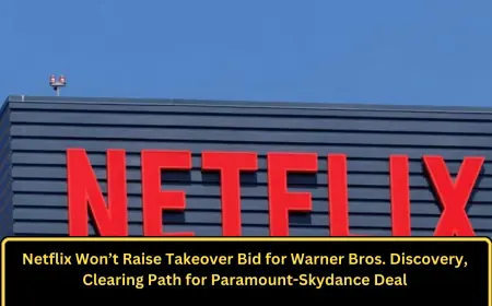 Netflix Won’t Raise Takeover Bid for Warner Bros. Discovery, Clearing Path for Paramount-Skydance Deal