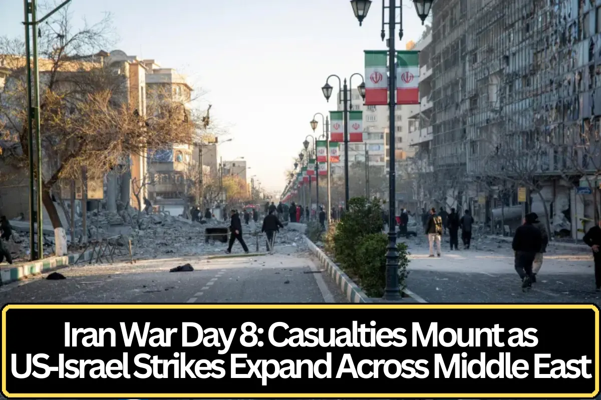 Iran War Day 8: Casualties Mount as US‑Israel Strikes Expand Across Middle East