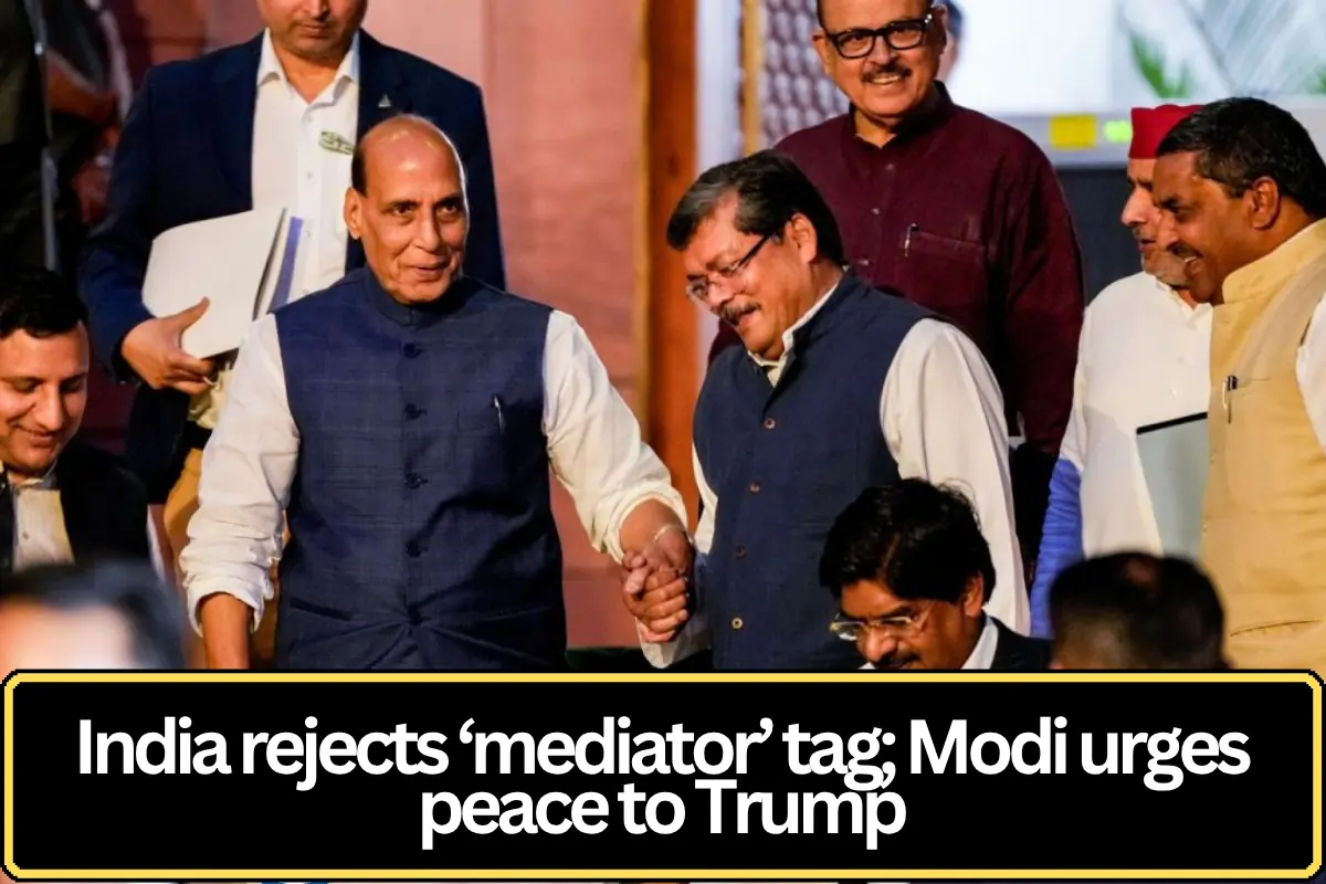India Rejects ‘Mediator’ Label as PM Modi Urges End to War in Talks with Trump