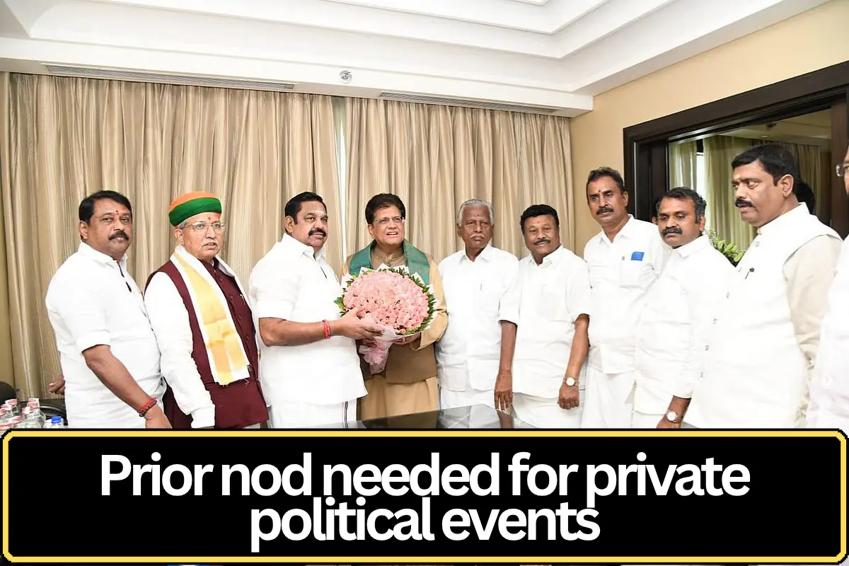 Prior Approval Mandatory for Political Events in Private Venues Ahead of 2026 Tamil Nadu Elections