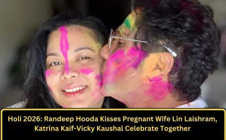Holi 2026: Randeep Hooda Kisses Pregnant Wife Lin Laishram, Katrina Kaif-Vicky Kaushal Celebrate Together