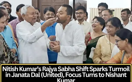 Nitish Kumar’s Rajya Sabha Shift Triggers Political Turmoil in JD(U) as Party Looks to Son Nishant Kumar for Future Leadership