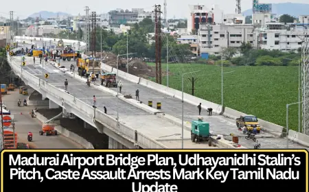 Madurai Airport Road Bridge Plan, Udhayanidhi Stalin’s Political Pitch and Caste Assault Arrests Highlight Key Developments in Tamil Nadu