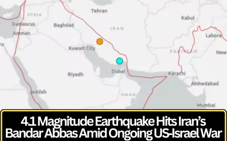 4.1 Magnitude Earthquake Hits Iran’s Bandar Abbas Amid Ongoing US‑Israel War