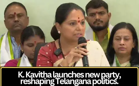 K Kavitha Announces Launch of New Political Party, Signals Shift in Telangana Politics